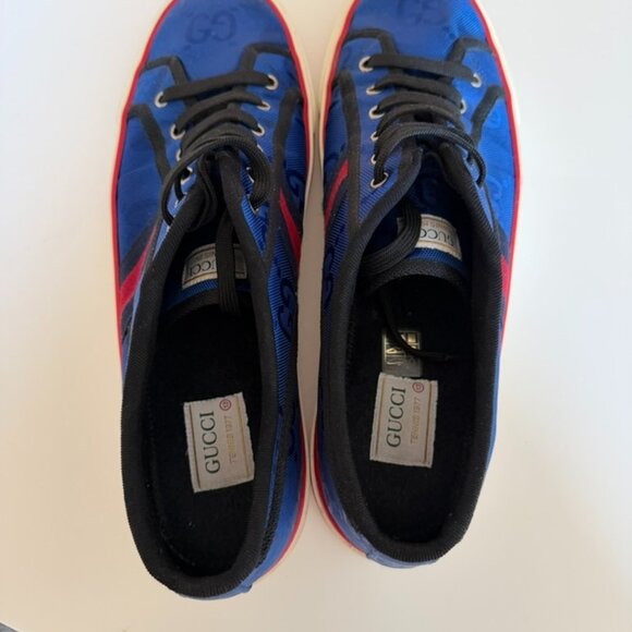 Gucci Tennis 1977 Low-Top Sneaker, Size 13, Blue and red GG canvas - Picture 6 of 6